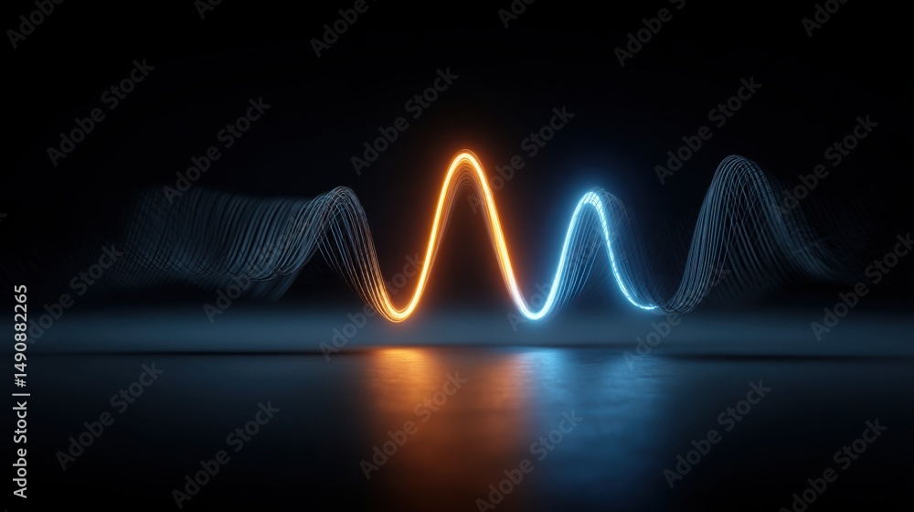 Poster ethereal wave of light representing energy and movement in artistic expression and visual design con