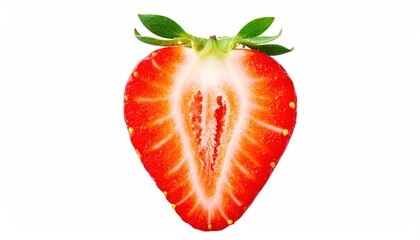 Strawberry Half with Closeup.