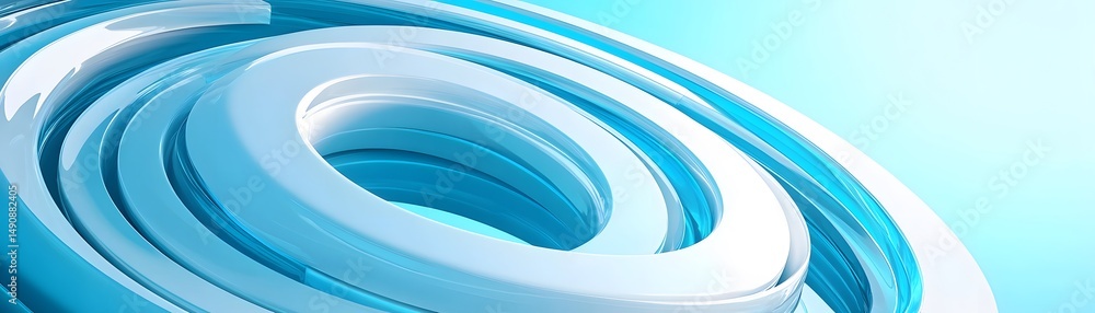 Poster abstract design with swirling concentric circles.