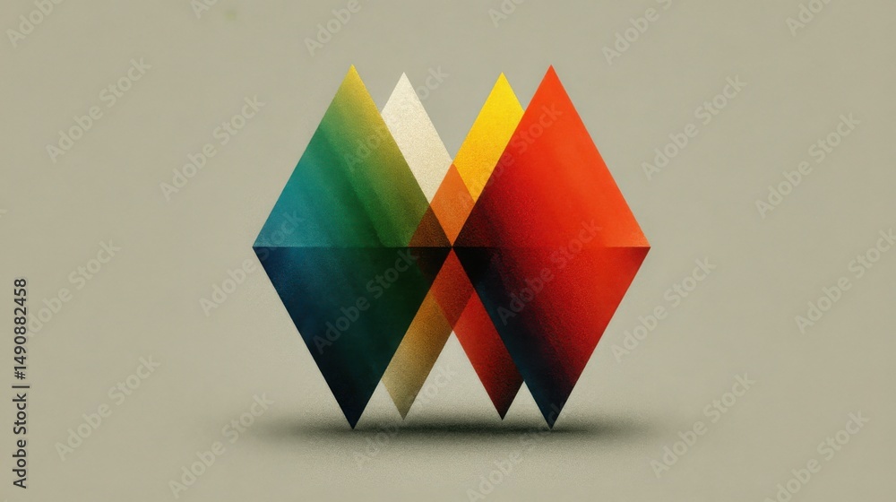 Poster triangle with rainbow colored triangle representing ai-enhanced harmonic pattern confirmation system