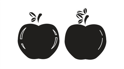 Apple icon, fresh and healthy, isolated on white background, vector illustration.