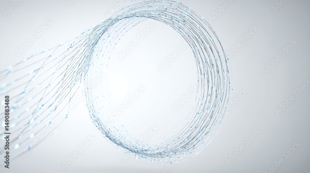 Poster minimalistic wire design on white background representing ai-guided sector rotation wave tracker con