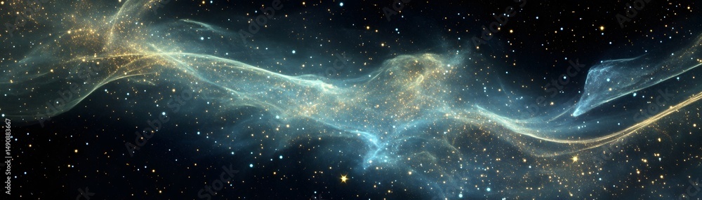 Poster abstract cosmic nebulae with swirling patterns.