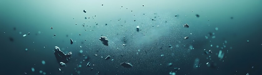 Underwater view of numerous small particles.