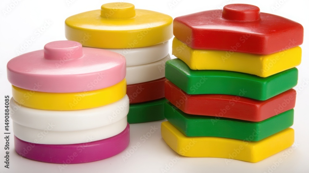 Aufkleber stack of colorfully colored blocks representing creativity and playfulness in learning and developme