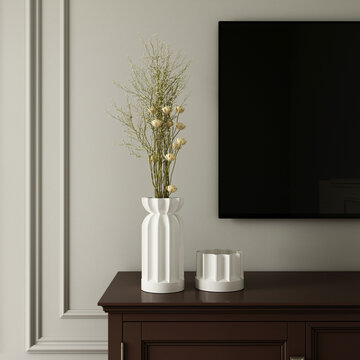 Pot for Plants on the closet  3d render. made in VIZPAIR SGI Studio