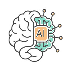 artificial intelligence icon, artificial intelligence vector illustration-simple illustration of artificial intelligence, perfect for artificial intelligence logos and icons