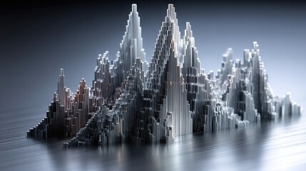 A modern city with skyscrapers captured with ai-analyzed economic resilience threshold icon concept for urban analysis