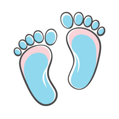baby feet icon, baby feet vector illustration-simple illustration of baby feet, perfect for baby feet logos and icons