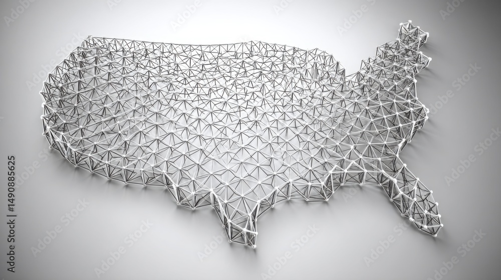 Aufkleber the united states map design focusing on regulatory changes and optimizations for economic analysis 