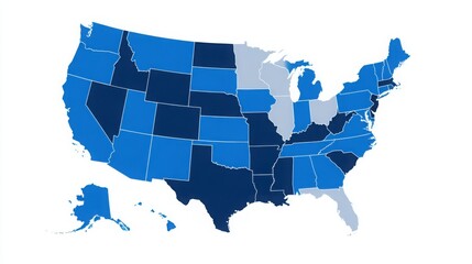 Detailed map of the united states highlighting key geographic features and areas for better navigation and analysis