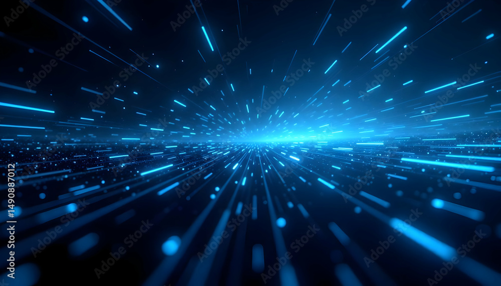 Poster futuristic motion background with abstract cyberspace elements