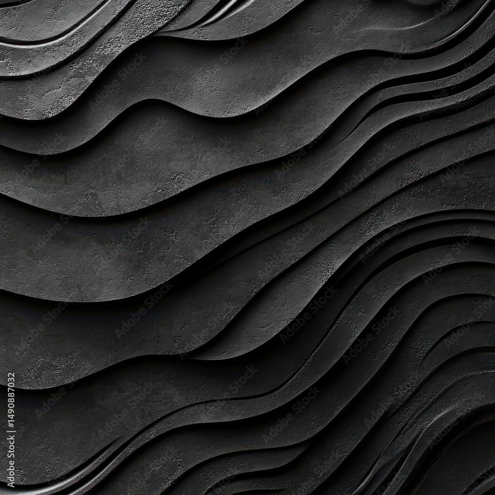 Poster dark gray abstract textured background with wavy patterns