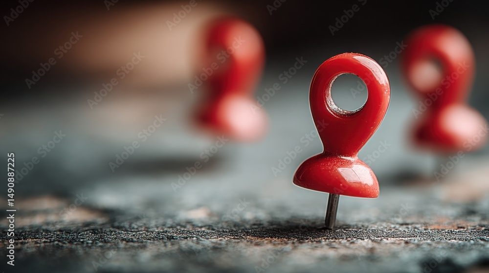 Poster red pin marker on a united states map representing multi-currency wallet monitoring and financial tr