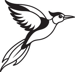 Obraz premium a flying woodpecker on white background