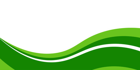 Abstract White and Green wave wide background banner