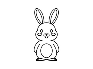 easter bunny rabbit line drawing illustration