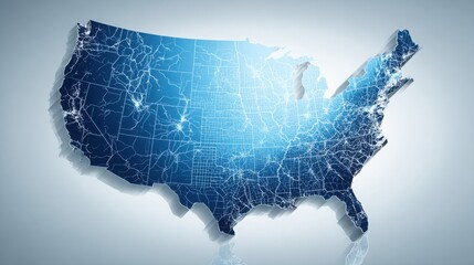 Obraz premium Simplistic representation of the united states showcasing the basic outline and features of the nation's geography