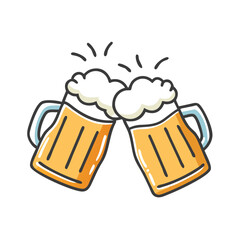 beer mugs cheers icon, beer mugs cheers vector illustration-simple illustration of beer mugs cheers, perfect for beer mugs cheers logos and icons