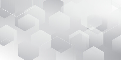 Fototapeta premium Abstract white and grey hexagons background. Vector illustration