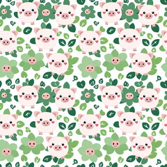 Obraz premium Seamless Seamless Seamless Pattern With Cute Pig - Animals Characters Patterns