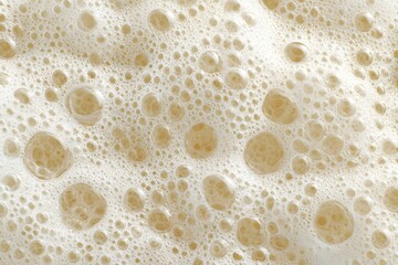 Frothy Beer Texture: Close-up of beer foam, showcasing a bubbly, inviting texture of a refreshing ale.
