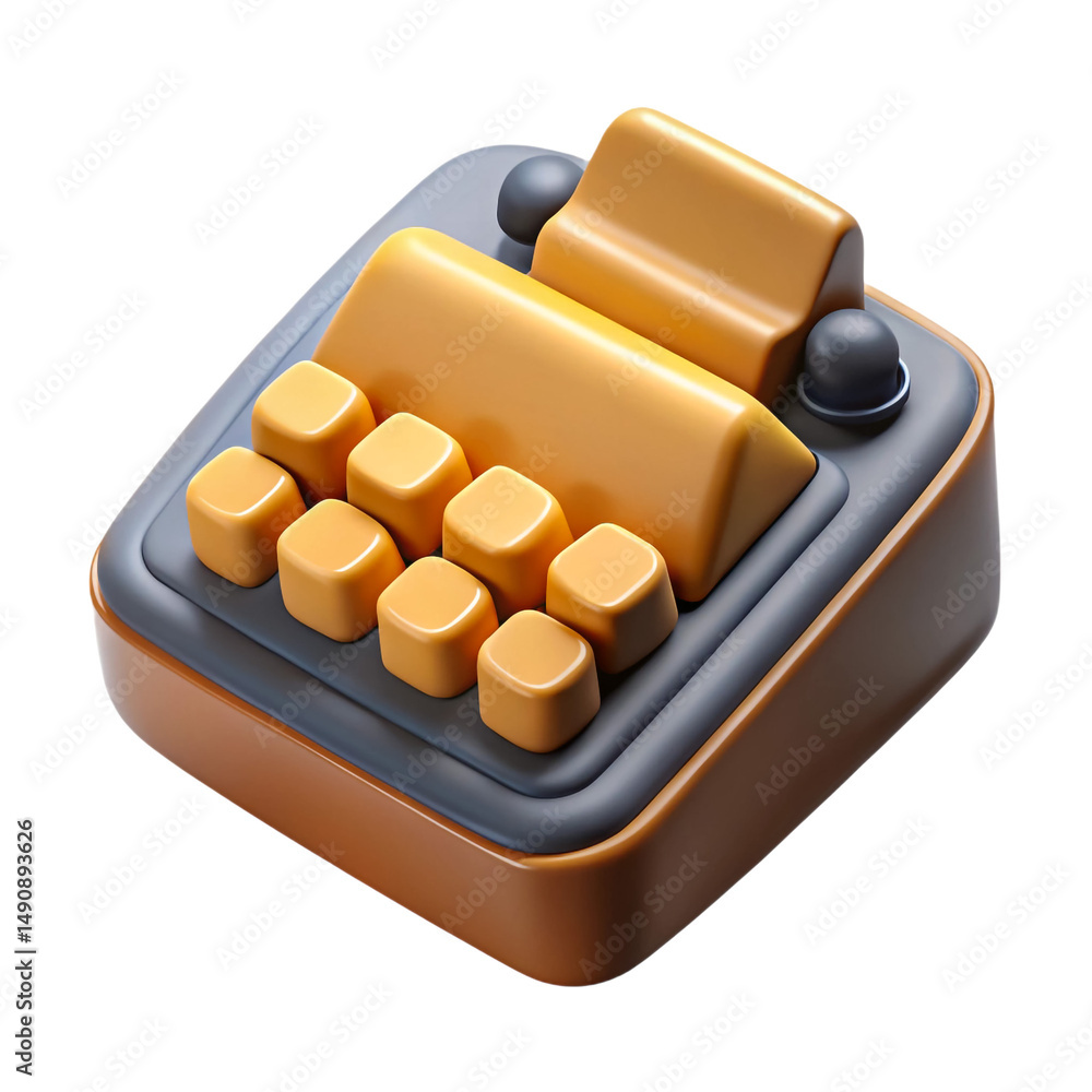 Poster calculating finances a crisp inviting 3d render of a vintage calculator symbolizing smart banking in