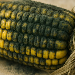 Moldy Corn on Cob for Agricultural Fungal Contamination Awareness