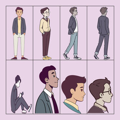 set of business people