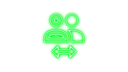Neon Icon of Communication and Connection, Neon account switch icon glow with transparent background
