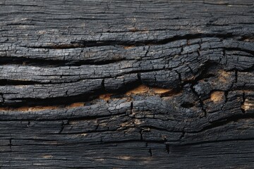 burned wood texture, blackened charred surface close-up