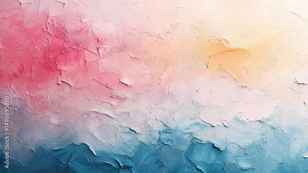 Poster abstract textured painting with soft color transitions.