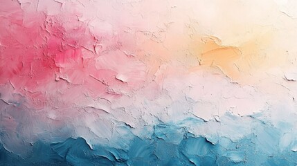 Abstract textured painting with soft color transitions.