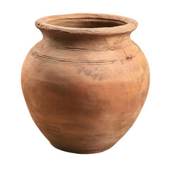 A traditional clay pot isolated on a transparent background Png file format