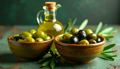 Macro Shot of Olives in Olive Oil – Mediterranean Breakfast Delight