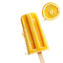 Refreshing orange popsicle on a hot summer day a juicy slice of orange nearby