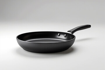 Black Nonstick Frying Pan Isolated on White Background