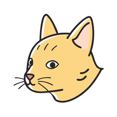 cat head icon, cat head vector illustration-simple illustration of cat head, perfect for cat head logos and icons