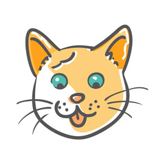 cat head icon, cat head vector illustration-simple illustration of cat head, perfect for cat head logos and icons