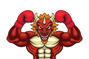 dragon boxing vector illustration design