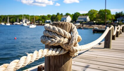 Wooden Dock Rope Knot Harbor.