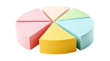 Obraz premium Colorful geometry shapes in pastel hues displayed in a circular arrangement on a white background