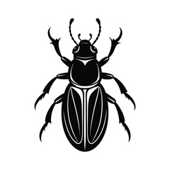 A beetle silhouette vector art illustration