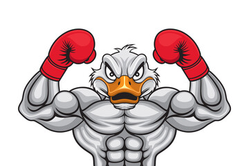 duck boxing vector illustration design