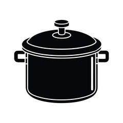 pressure cooker silhouette vector art illustration