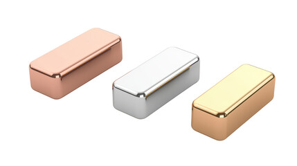 Elegant Rectangular Metallic Boxes in Rose Gold, Silver, and Gold Finishes Ideal for Stylish Decor