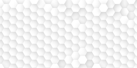 Fototapeta premium hexagon concept design abstract technology background. Panoramic Wall of Random shifted white honeycomb hexagon background 