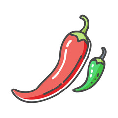 chili icon, chili vector illustration-simple illustration of chili, perfect for chili logos and icons