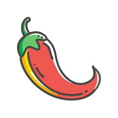 chili icon, chili vector illustration-simple illustration of chili, perfect for chili logos and icons