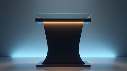 Modern elegant podium with glass top ideal for presentations conferences speeches events or announcements
